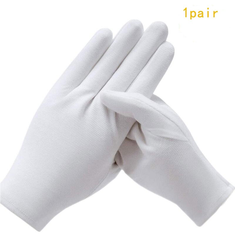 1 paire de gants blancs gants de travail en coton pour les mains sèches manipulation Film gants SPA gants d'inspection de cérémonie gants de cérémonie: L