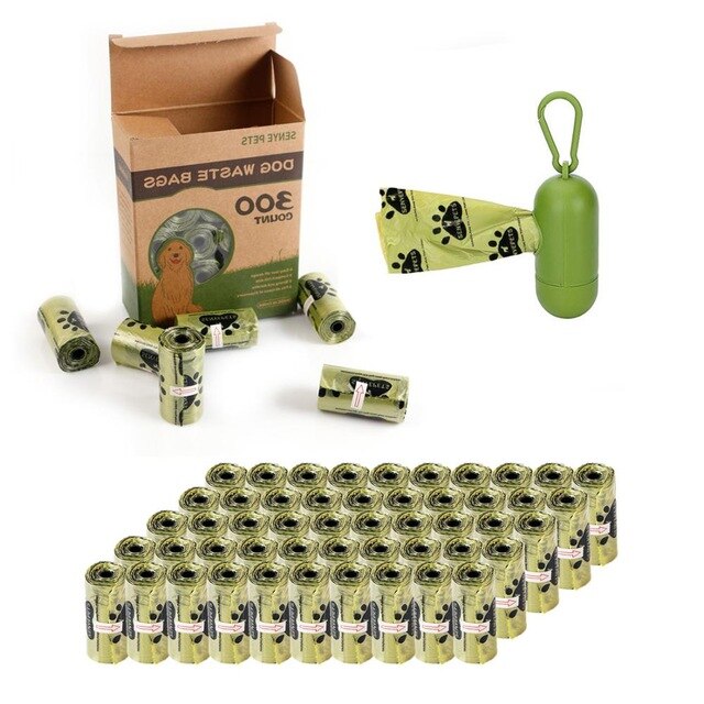 Dog Poop Bags Earth-Friendly Outdoor Home Clean Refill Garbage Bag Compostable Dog Poop Bags 270/690 Large Quantity: 40Dispenser Senye