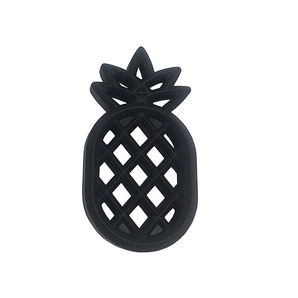 Child DIY Pacifier Pineapple Silicone Teether Bite Resistance Baby Teething Toys Safety Molar: Black