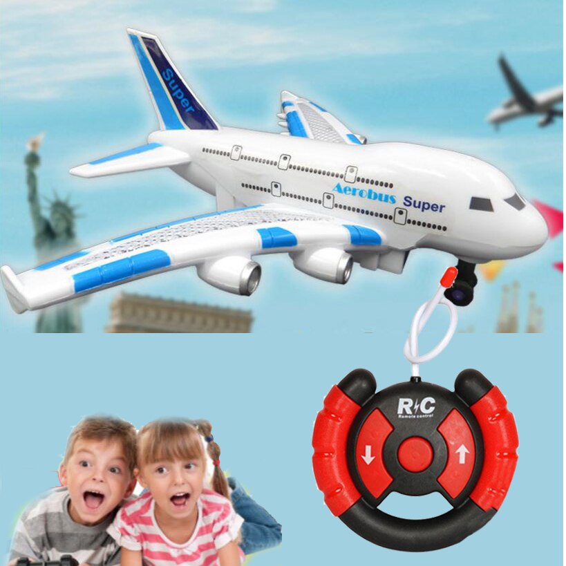 Kids Airplane Toys Airbus Electric Remote Control Model Plane with Lights Sounds Model Kids for Children Outdoor Toy Games