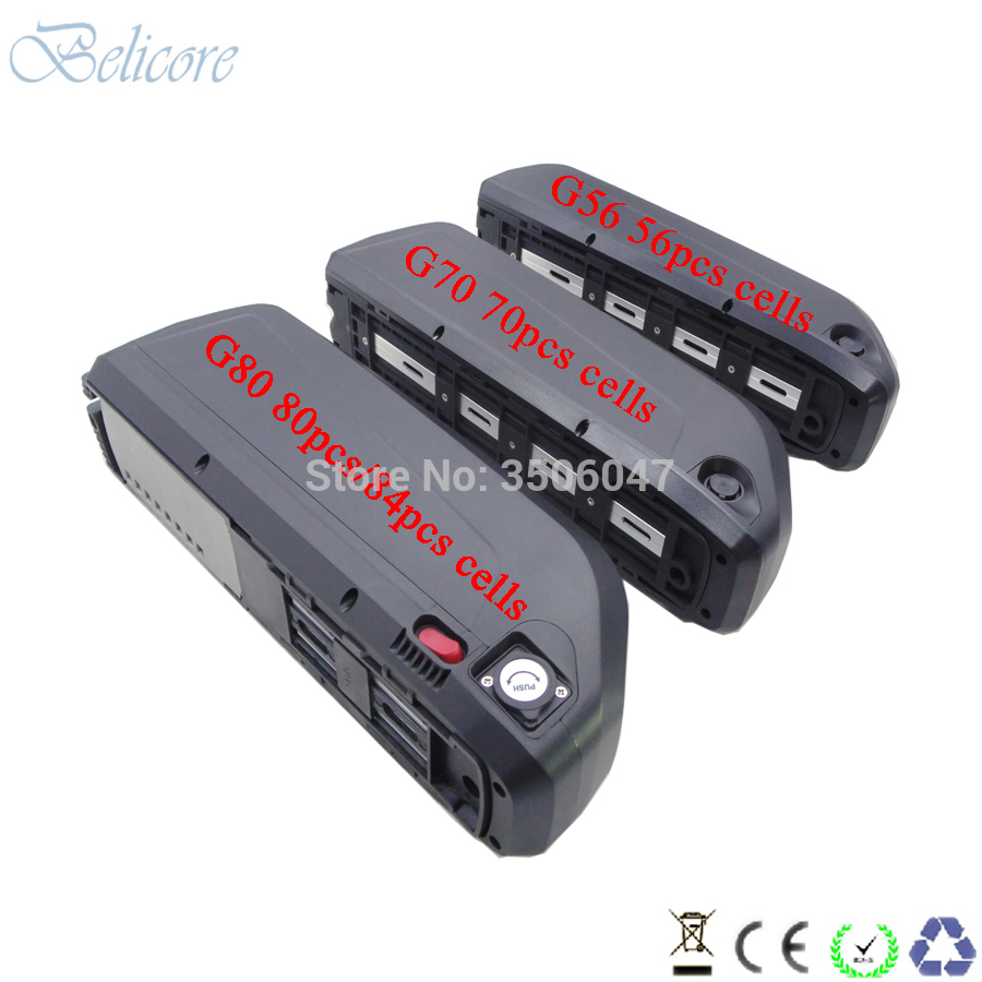 Neue hailong hai batterie fallen 36v 48v 52v leere ebike batterie fallen unten rohr batterie Kasten 80 stücke zellen
