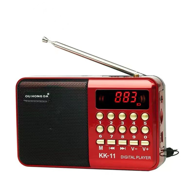 Draagbare Radio Digitale Fm Mini Pocket Radio Ontvanger Draadloze Ham Radio Ondersteuning Tf Card Usb MP3 Player Speaker Oplaadbare