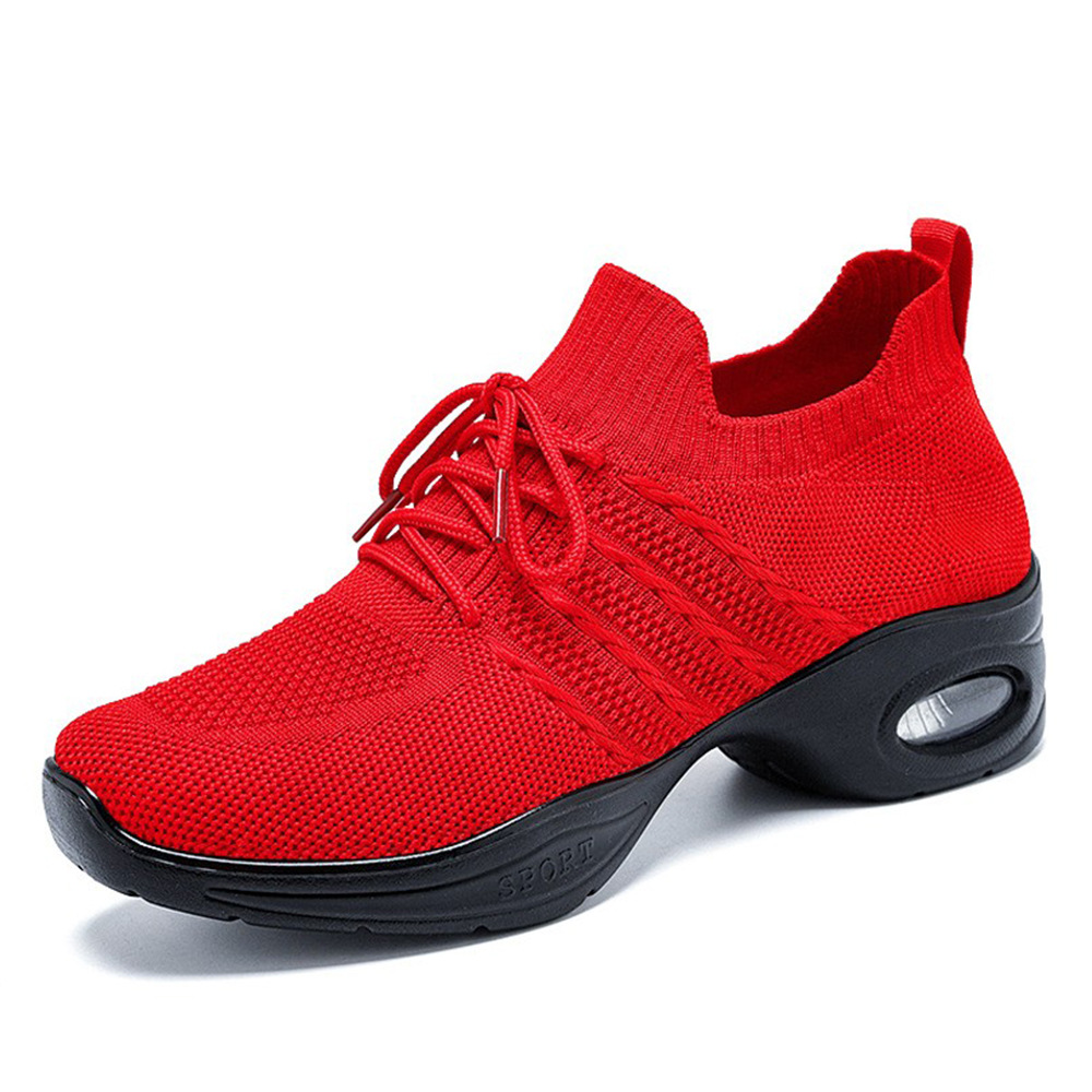 Scarpe da ballo da donna Scarpe da ginnastica da ballo alla moda con suola spessa Scarpe da passeggio leggere e alla moda Scarpe basse da donna con rialzo di altezza