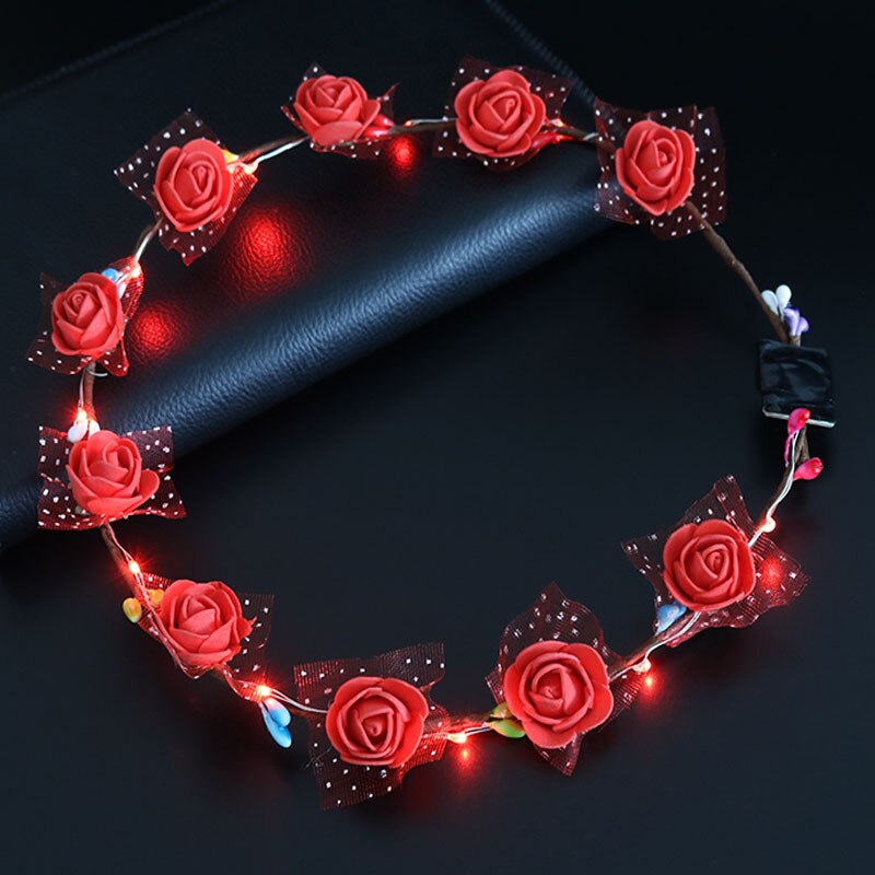 24Pcs Led Gloeiende Kroon Bloem Haarband Krans Party Kinderen Meisje Vrouwen Hoofdband: 12