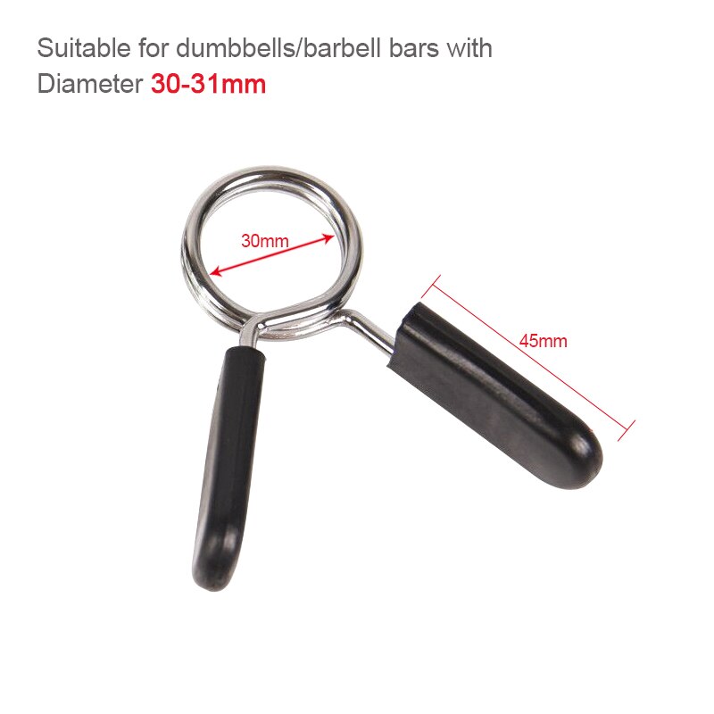 Abrazaderas para Barra de mancuernas, ganchos para barra de pesas, placa de peso, cierre de resorte para gimnasio en casa, accesorios para Barra de mancuernas de 25mm/28mm/30mm, 1 par: 30mm