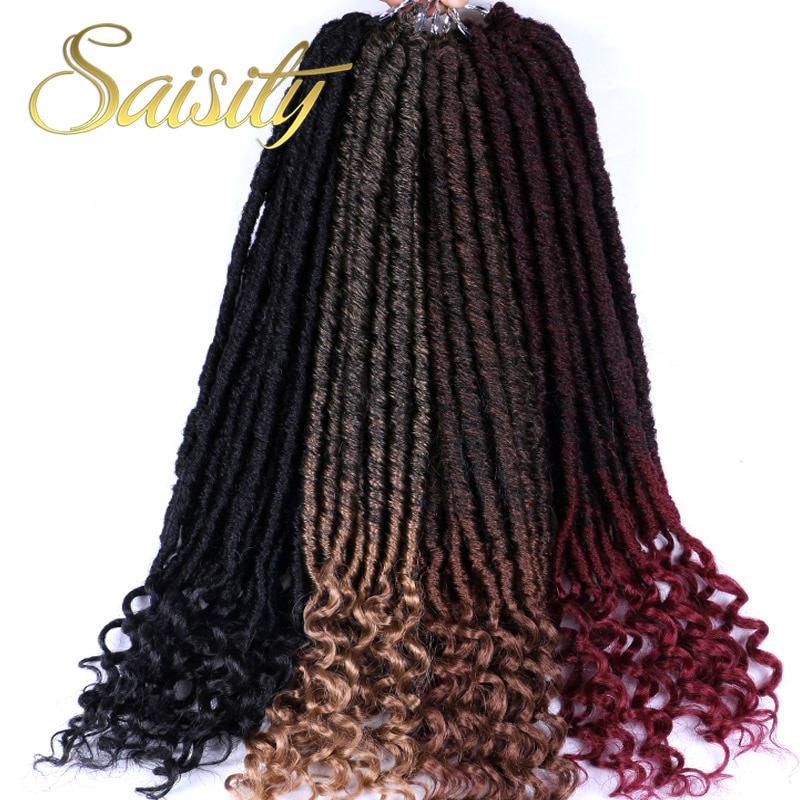 Saisity faux locs jumbo dreads flätor hårförlängningar 20 tum syntetisk mjuk naturlig loc frisyr virkat hår
