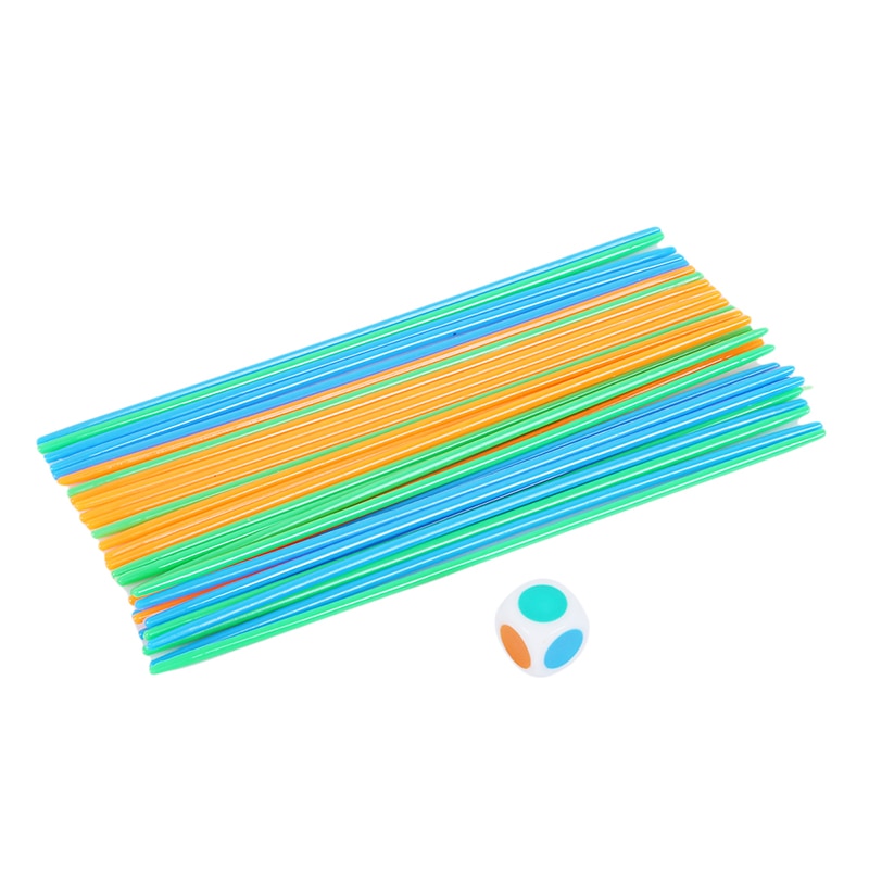 100 unids/set Multicolor Pick-Up Sticks juego con dados juguete clásico de escritorio juego de juguete niños Aprendizaje Temprano juguete educativo
