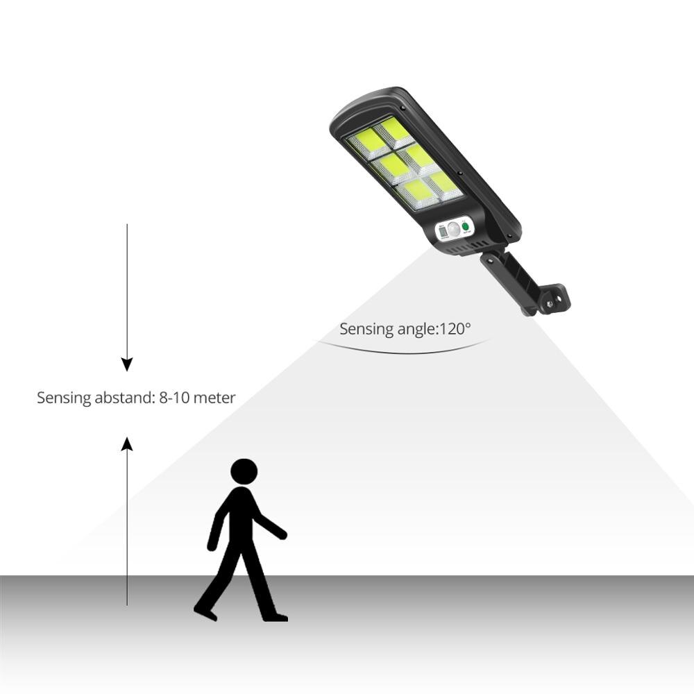 Solar Outdoor Garden Street Path Light 4/6 Cob Solar Pir Motion Sensor Nacht Beveiliging Emergency Wandlamp Met Afstandsbediening