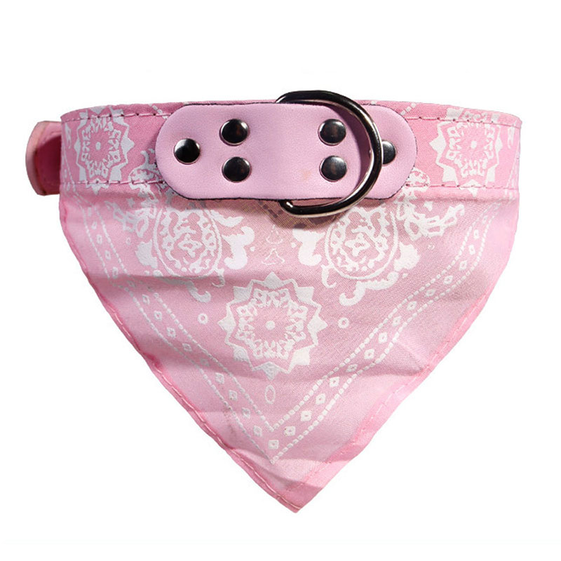 Huisdier Bandana Kraag Voor Honden Katten Verstelbare Pu Lederen Driehoekige Slabbetjes Sjaal Kraag Met Paisley Patroon Voor Puppy Accessoires: Pink / Xxl