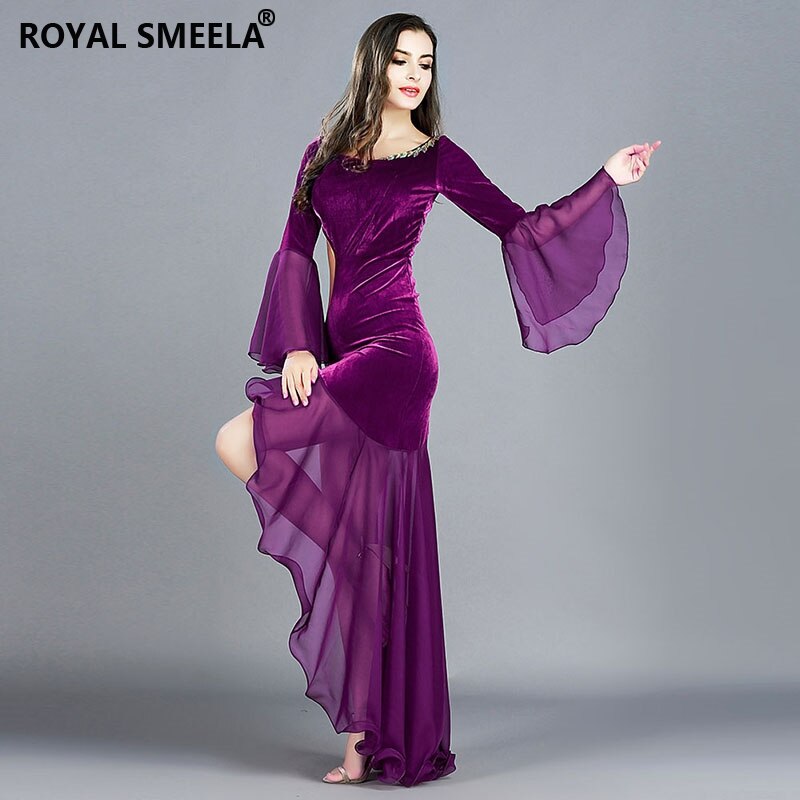 Orientalischen Tanz Kleid Bauchtanz Leistung Modale Felsen Party Bühne Zeigen sexy Samt Chiffon Nähen Einteiligen Outfit 8840