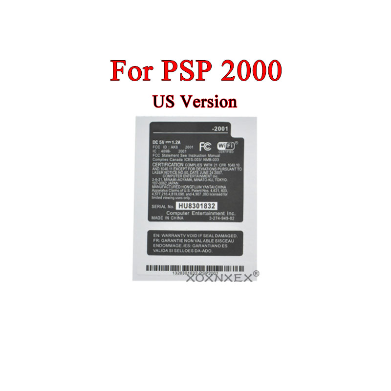 1pcs Sticker Lables JP US HK Version Replacement Console Sticker Seal Case Warranty Label For PSP1000 PSP 2000 PSP3000 Console: Brown