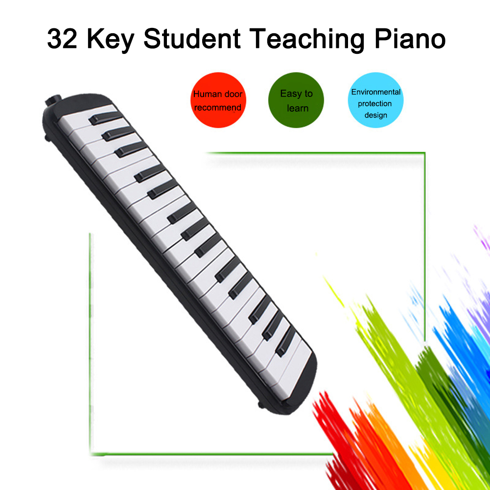 37 Toetsen Toetsenbord Melodica Blaaspijp,Muziekinstrument voor Beginner Professionele Training (groen