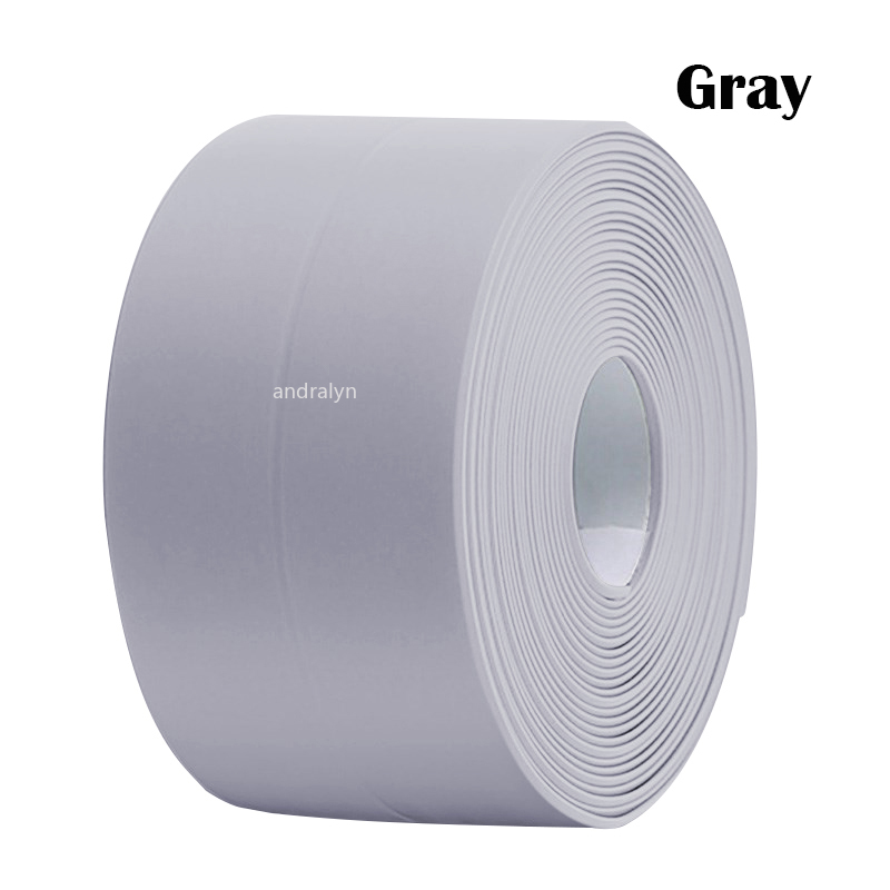 PVC Sealing Strip Tape Bathroom Bath Toilet Caulk Tape Self Adhesive Waterproof Mildew Proof Tapes For Kitchen Sink Wall Corner: SKY BLUE / 5M / 14mm