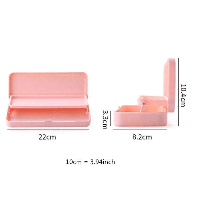Double Layer Pencil Box Large Capacity Pen Box Storage Stationery School Office Supplies Kids Students