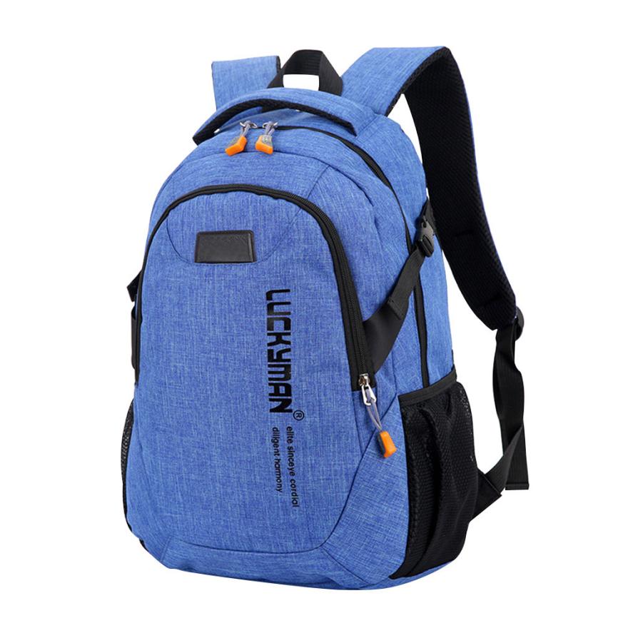 Mochila de viaje de lona informal Unisex, morral escolar antirrobo impermeable para ordenador portátil, mochila de para estudiantes: blue