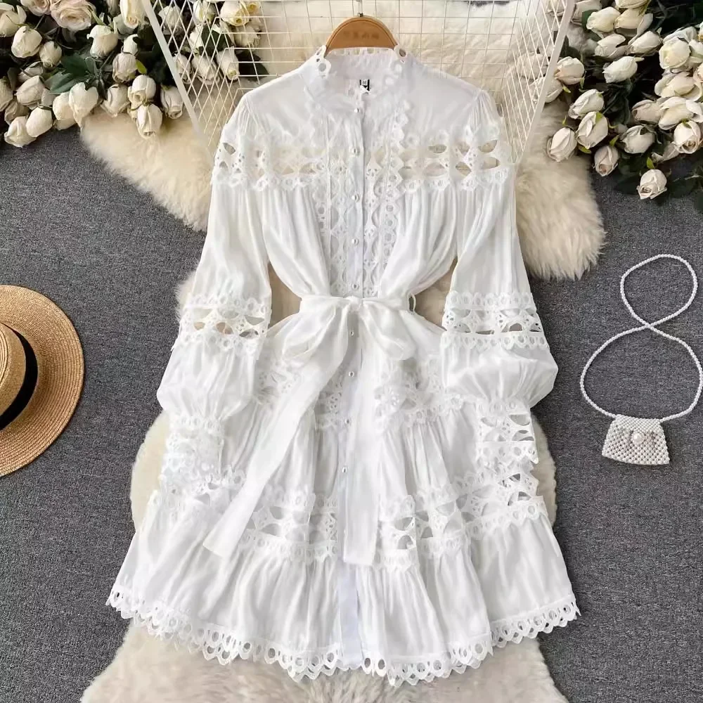Lace Patchwork Mini Dress