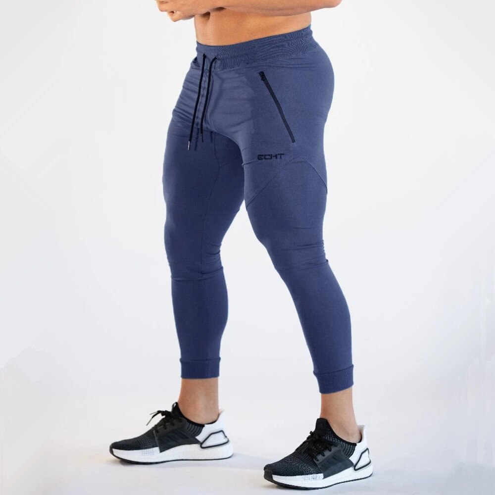 Fitnessstudio Dünne Jogger Hosen Männer Laufende Sweatpants Fitness Bodybuilding Ausbildung Hosen Sportbekleidung Männlichen Baumwolle Joggen Schlauch: Marine Blau / XXL