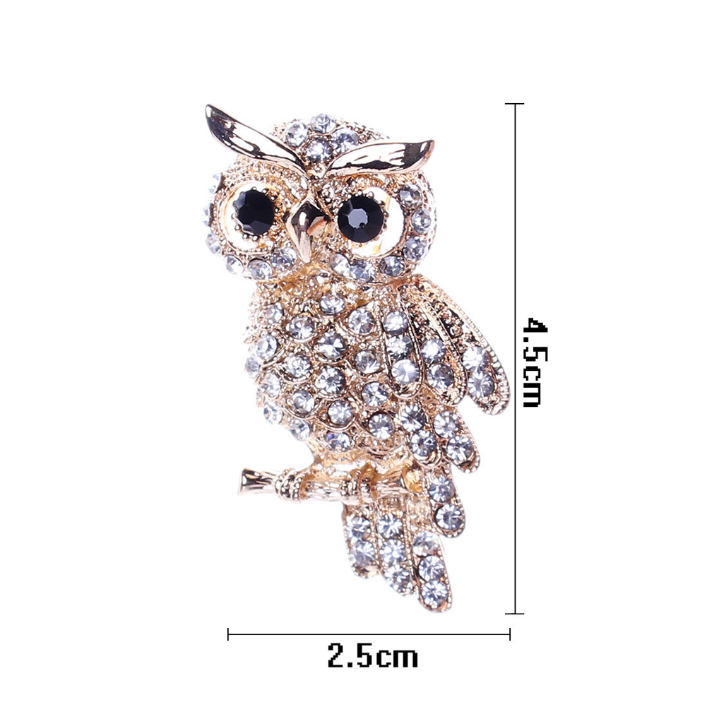 Ancient Women's Men's Owl Korean Alloy Trendy Imitation Rhinestone Blue Brooch Badge Christmas Accessories Lapel Pin