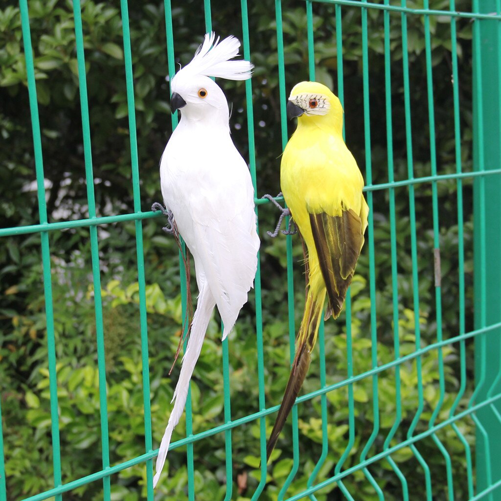 Handgemaakte Simulatie Papegaai Feather Gazon Beeldje Ornament Dier Vogel Tuin Vogel Prop Decoratie Miniatuur # J20