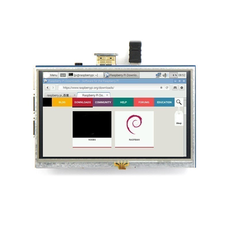  2.4/2.8/3.2/3.5/5/7/10.1 inch touch LCD Display Module Support for Raspberry Pi 3B+ 4 B: Orange