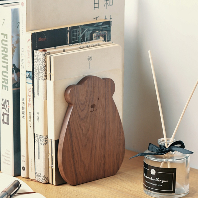 Zware Houten Boekensteun Met Metalen Basis Tijdschrift Boek Display Houder Boekensteun Bureau Ornemants Voor Student Leraar