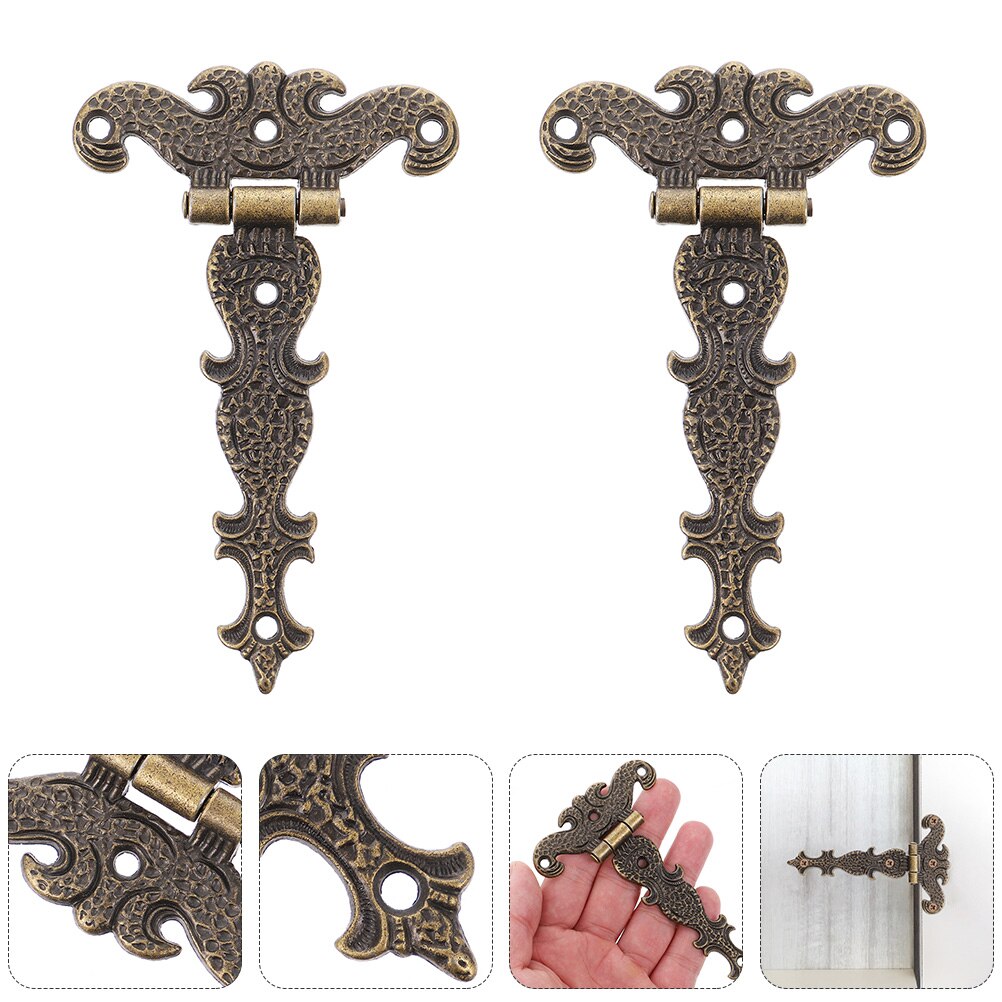 Bisagra Vintage para muebles del hogar, correa para puerta, 4 piezas