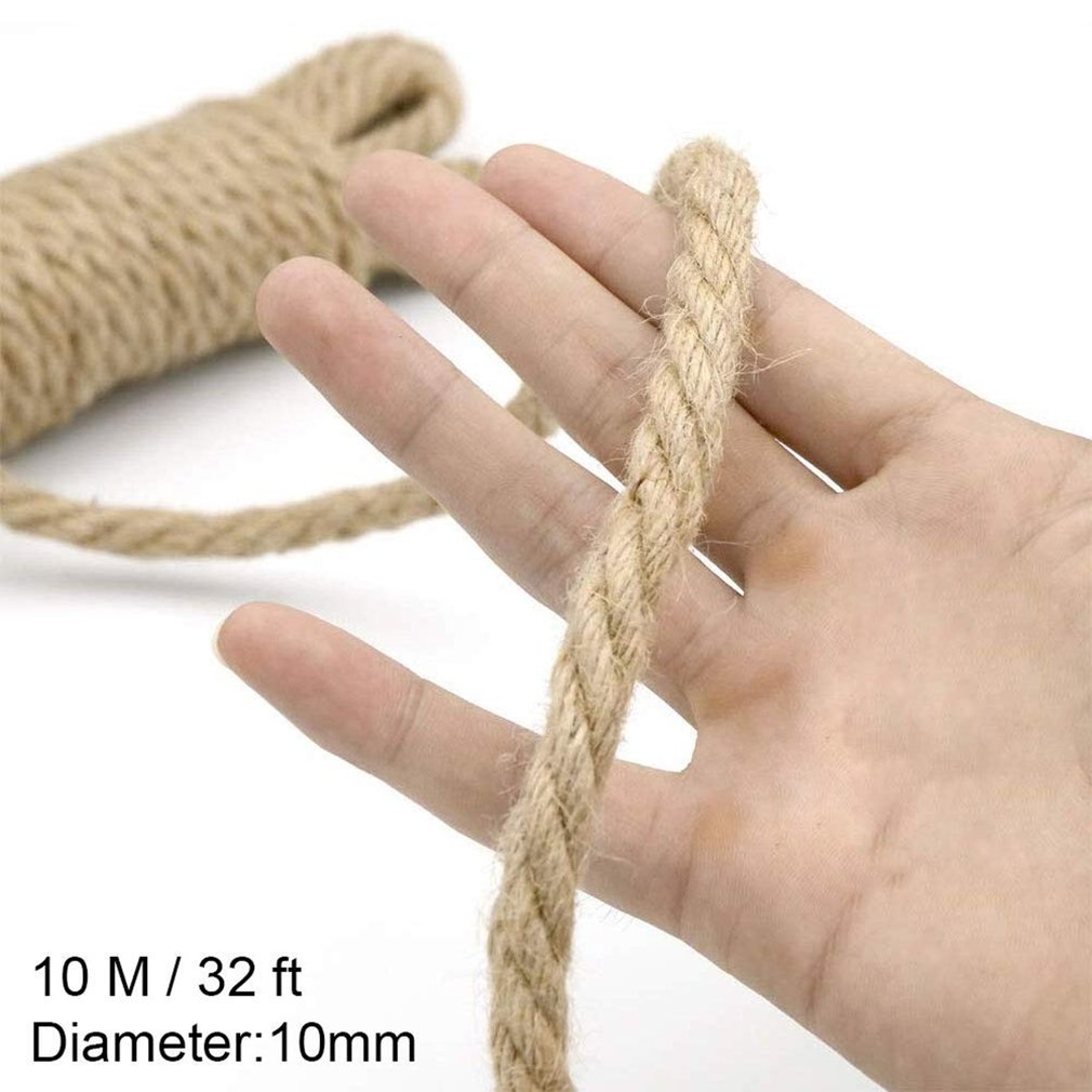 10 Mm Hemp Rope 10m Jute Rope Natural Hemp Cord Jute Rope Tug Of War Rope String Strong Jute Cord Craft Cord