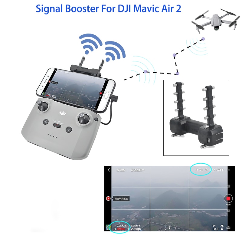 Dji mavic air 2 signal booster yagi-uda antenne rækkevidde forstærker tilbehør til mavic air 2 controller signal range extender