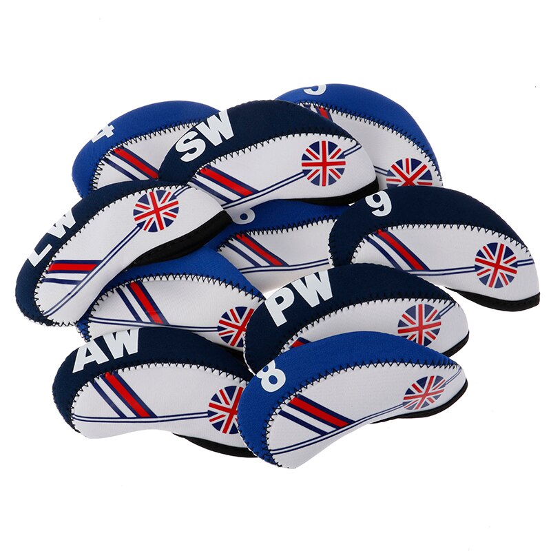 10 unids/set Golf Club de cabeza de hierro cubre Protector Golf cabeza cubierta de hierro cabeza accesorios de la cubierta