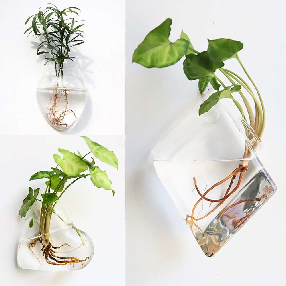 Vase à Fleurs en Verre Suspendu au Mur, à la , Terrarium Mural, Aquarium, Conteneur, Pots de Décoration de Jardin, pour la Maison