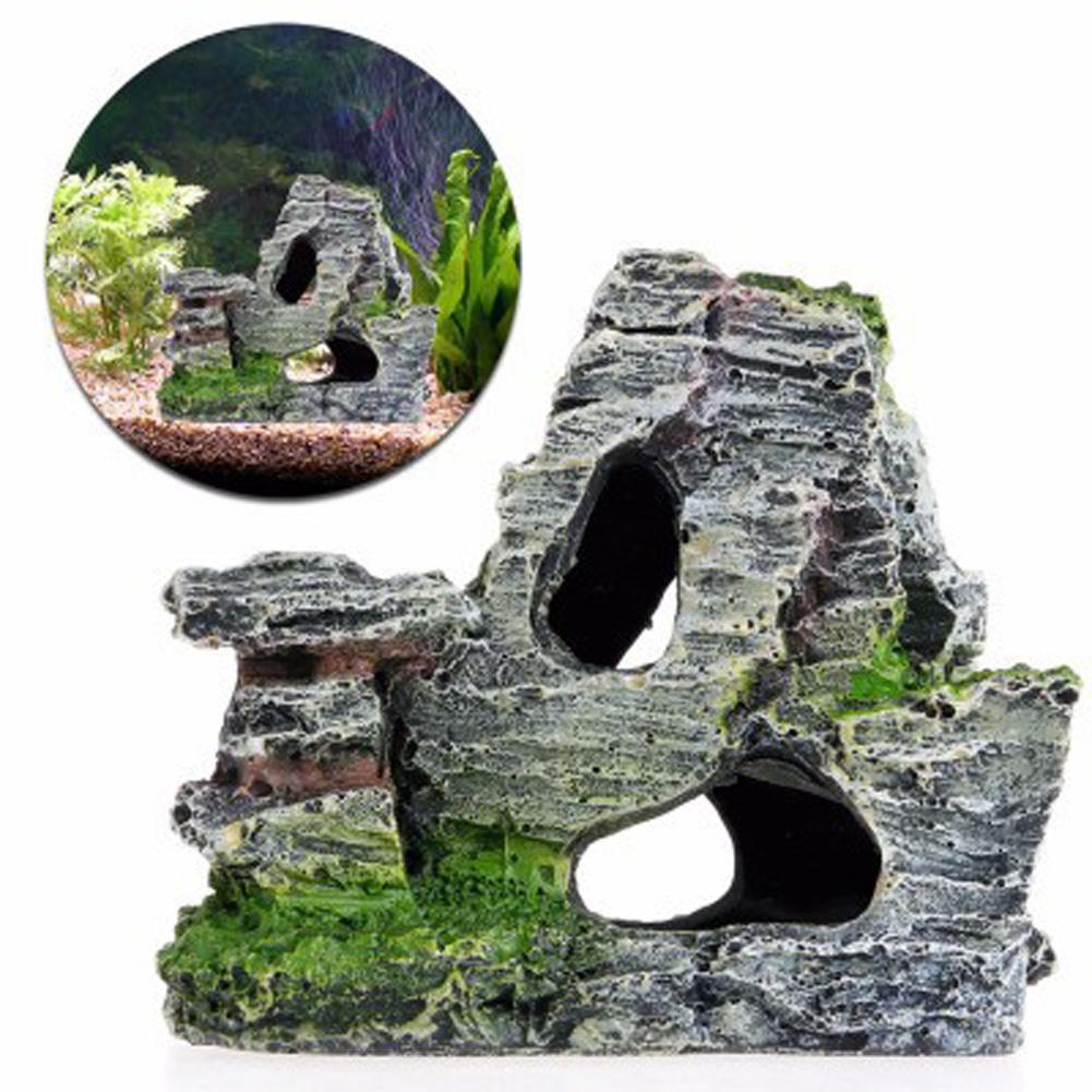 Rocas de resina Artificial montaña acuario pecera accesorios de jardinería: A