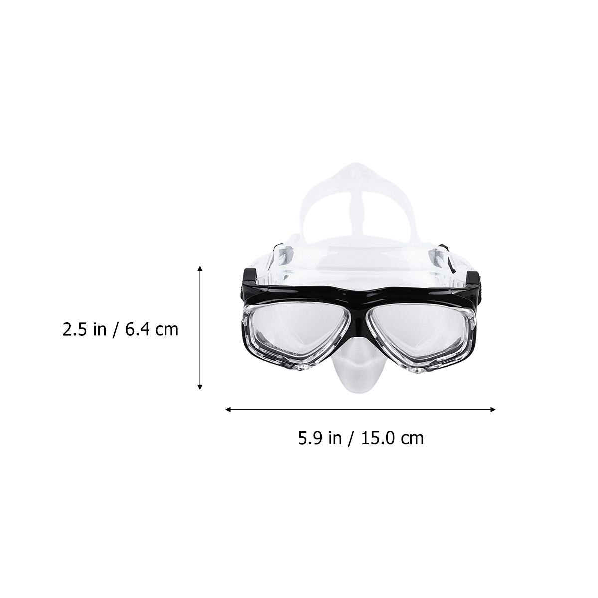 Máscara de mergulho de vidro temperado óculos de natação de silicone claro durável mergulho goggle snorkel equipamento de natação