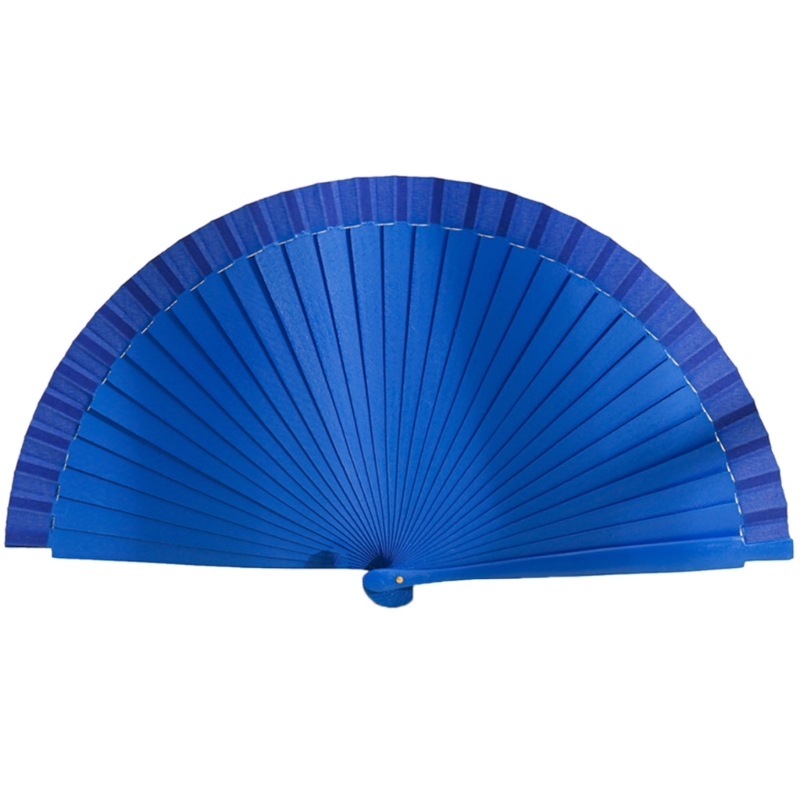 Abanico K1MF, abanico mano madera clásico y moderno, abanico plegable Color sólido español para bodas y: royal blue