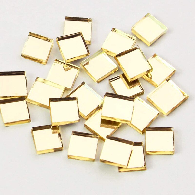 Self-Adhesive Craft Mosaic Making Mini Square Mirrors Mosaic Tiles DIY Silver Square Glass Handmade Craft Home Usage Accessories
