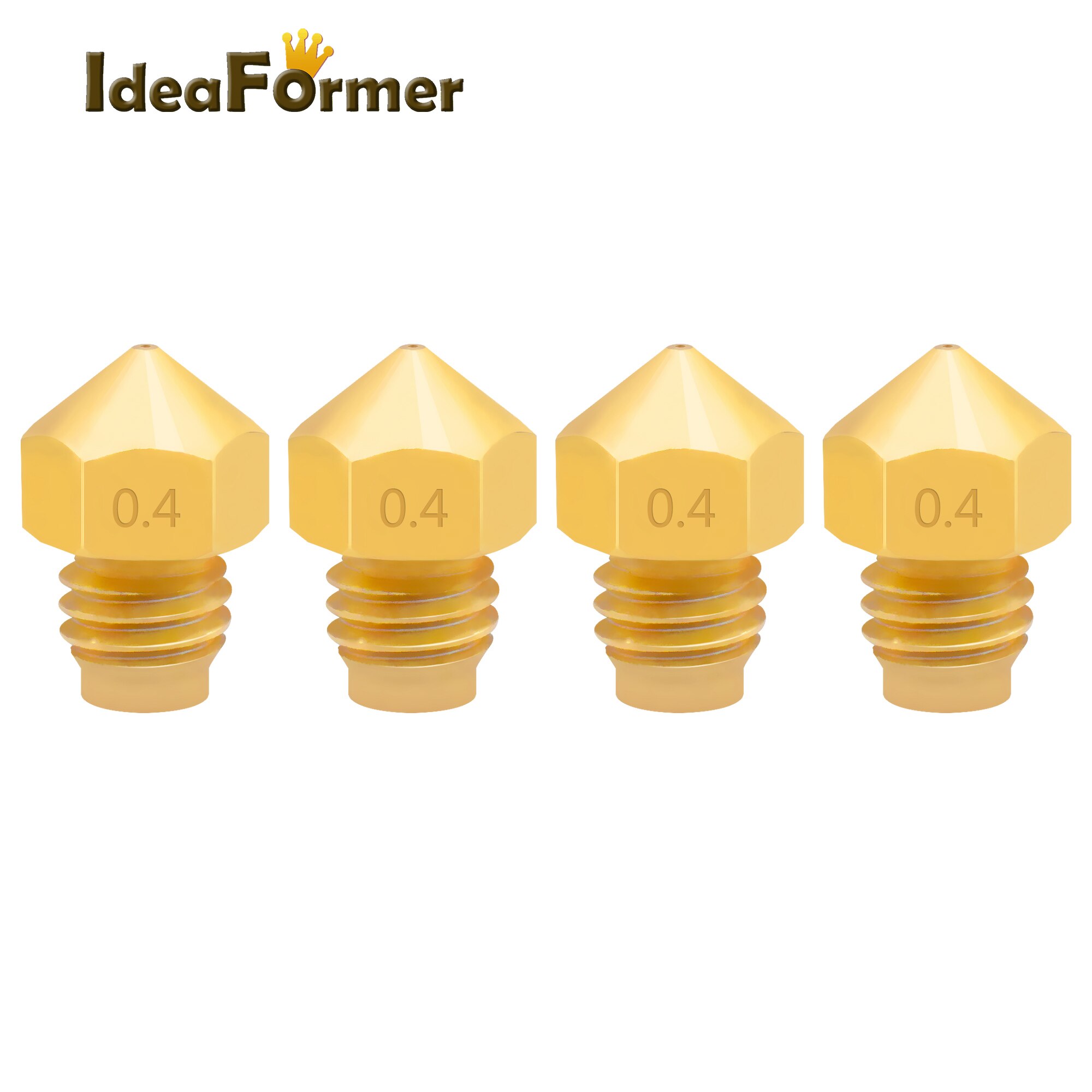 5Pcs 3D Printer V6 M5 Schroefdraad Boring 0.4Mm Messing Nozzle Fit V6 2 In 1 Out Warmte blok Voor 3D Printer Onderdelen 1.75Mm Filament.