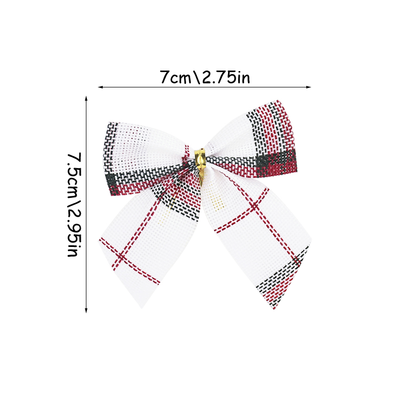 10/20Pcs Christmas Bows Tie Decoration Red Green Bow-knot Merry Christmas Tree Decor Pendant Year Navidad: M / Fluorescence Yellow
