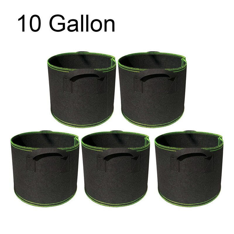 5 stk / sæt  of 3/5/7/10 gallon vand bacon blomsterpotte poser og haven plante container poser til skygge plantning: 10 gallon