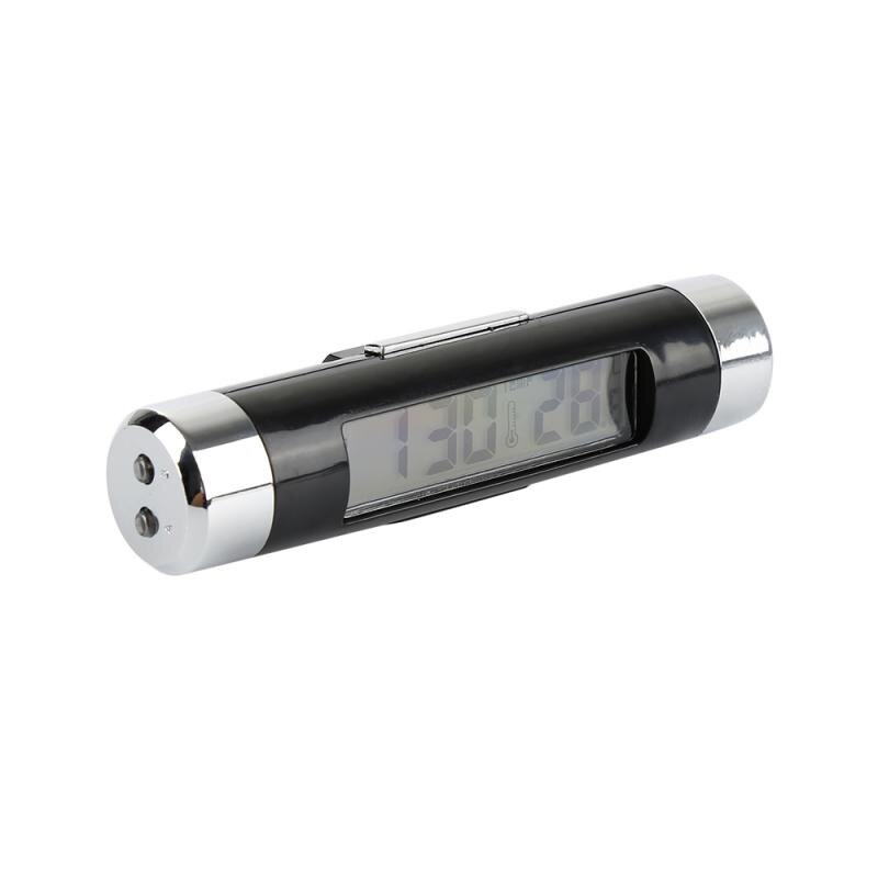 Portable 2 en 1 voiture numérique LCD horloge et affichage de la température électronique horloge thermomètre voiture automobile bleu rétro-éclairage avec Clip