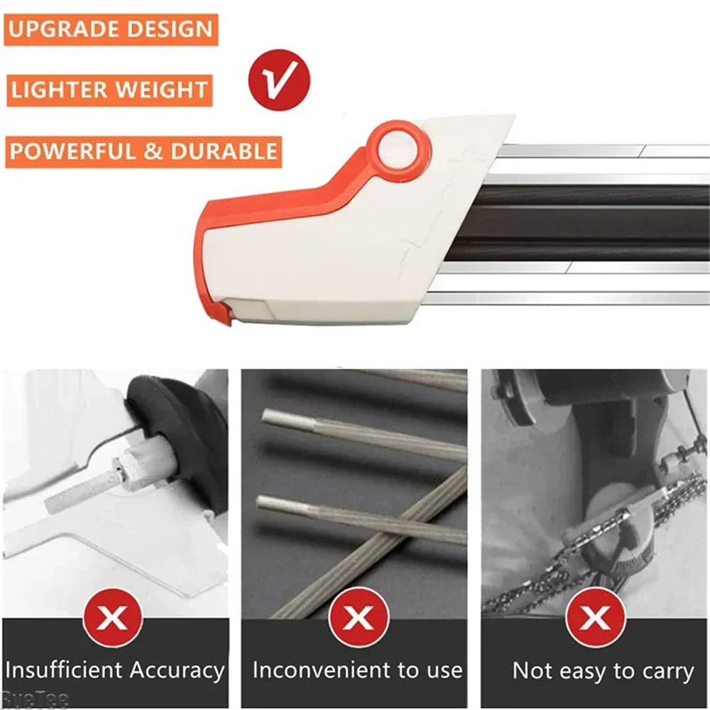 2 IN 1 Chainsaw Chain Sharpener Chain File Sharpener 4.8mm Rubbing Wood Teeth Manual Chain Grinding File Sharpener Tool