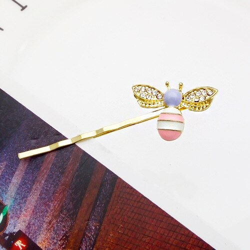 1pcs Little Bee Hair Pins Kid Girl Butterfly Clips Woman Girl's Styling Tools Section Claw Clamps Pro Accessories Baby: c