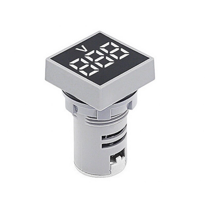 Junejour 22 Mm Ac 20-500V Voltmeter Vierkante Panel Led Digitale Voltage Meter Indicator Licht: white