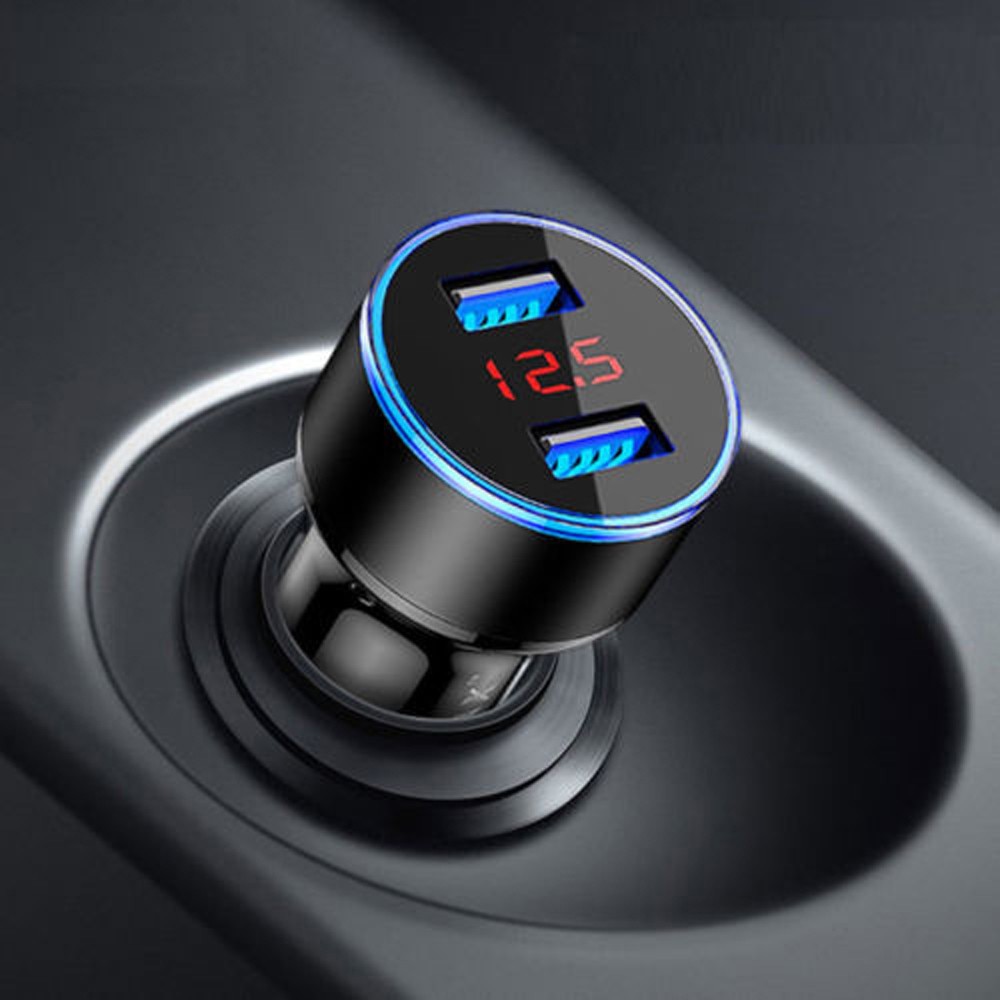 2.1a Dual Usb Car Charger 2 Poort Led Display 12-24V Sigarettenaansteker Aansteker Snelle Auto Charger Power adapter Auto Styling # PY10