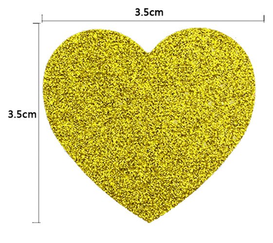 30pcs Gold 35mm Self Adhesive Glitter Star Sticker Card Making Craft Diy Christmas Birthday Year Decoration Kits: Gold Heart