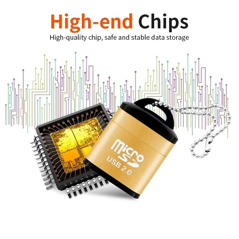 Mini High Speed USB2.0 Card Reader Mini USB TF Card Adapter For MicroSD Memory Card For PC Computer Desktop Laptop Notebooks