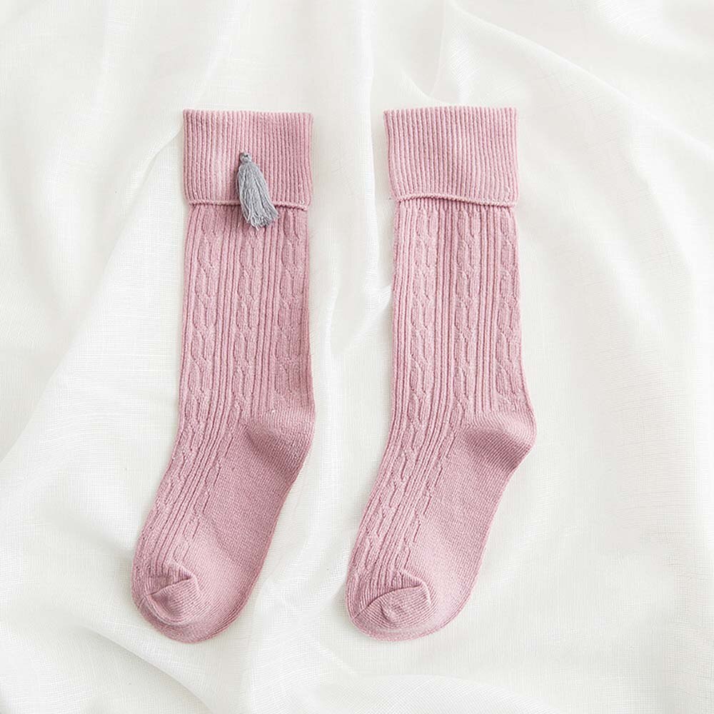 Bas bébé fille genou haut gland long tube jambières hiver automne côtelé princesse enfant en bas âge enfants rayé coton bas: Rose / 104
