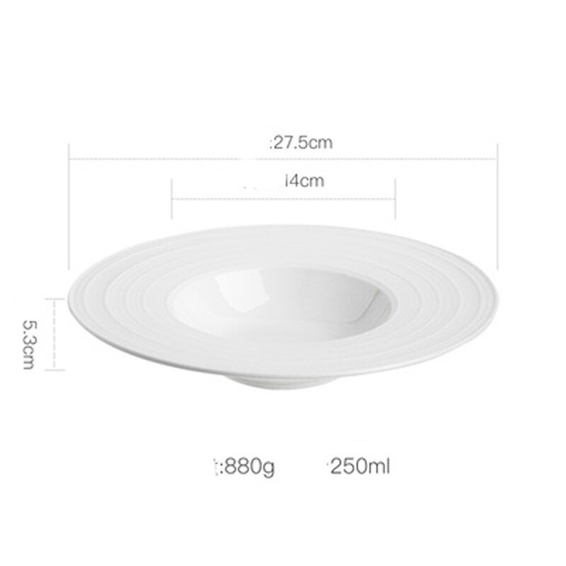 Assiette à chapeau de paille en céramique, couleur unie, assiette profonde créative, assiette à riz, style européen, assiette à pâtes simple, restaurant flyin: green