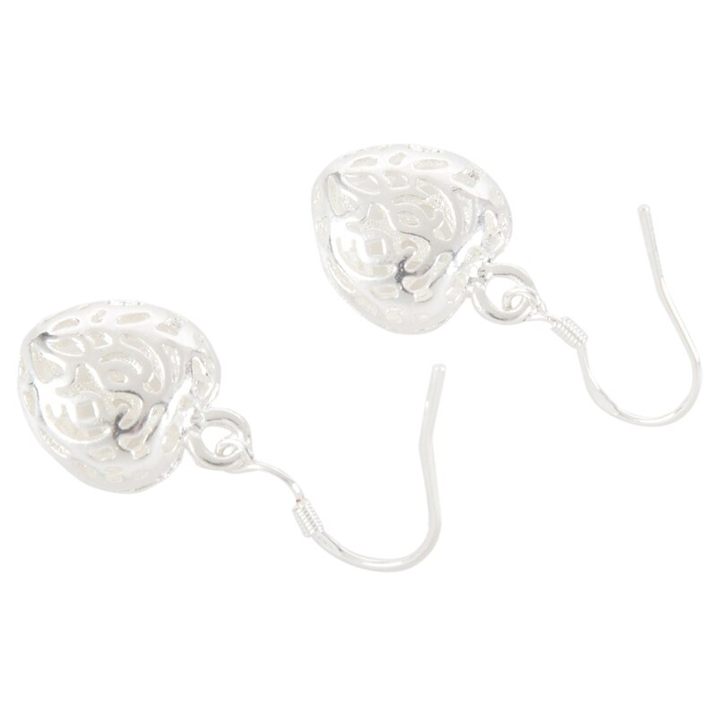 Dangling earrings - Women - heart - silver plated