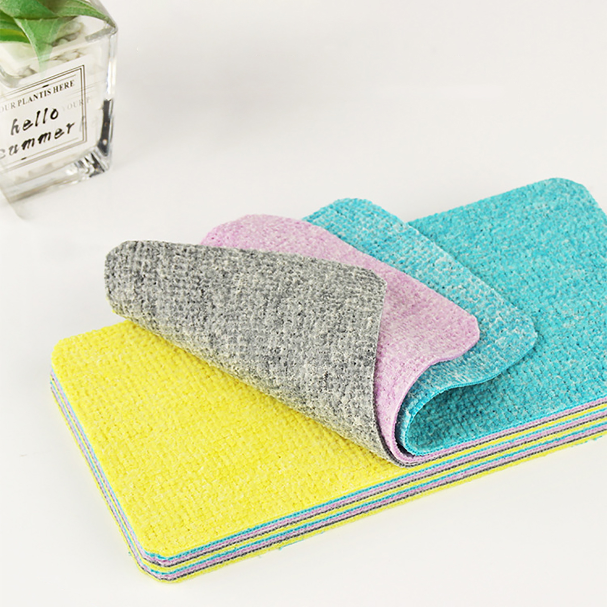 Regenbogen Farbe Faser tränen baren Lappen nützliche Dinge für Küchen utensilien Stoff Waren Geschirr tuch Scheuer schwamm Handtücher Haushalts reinigung