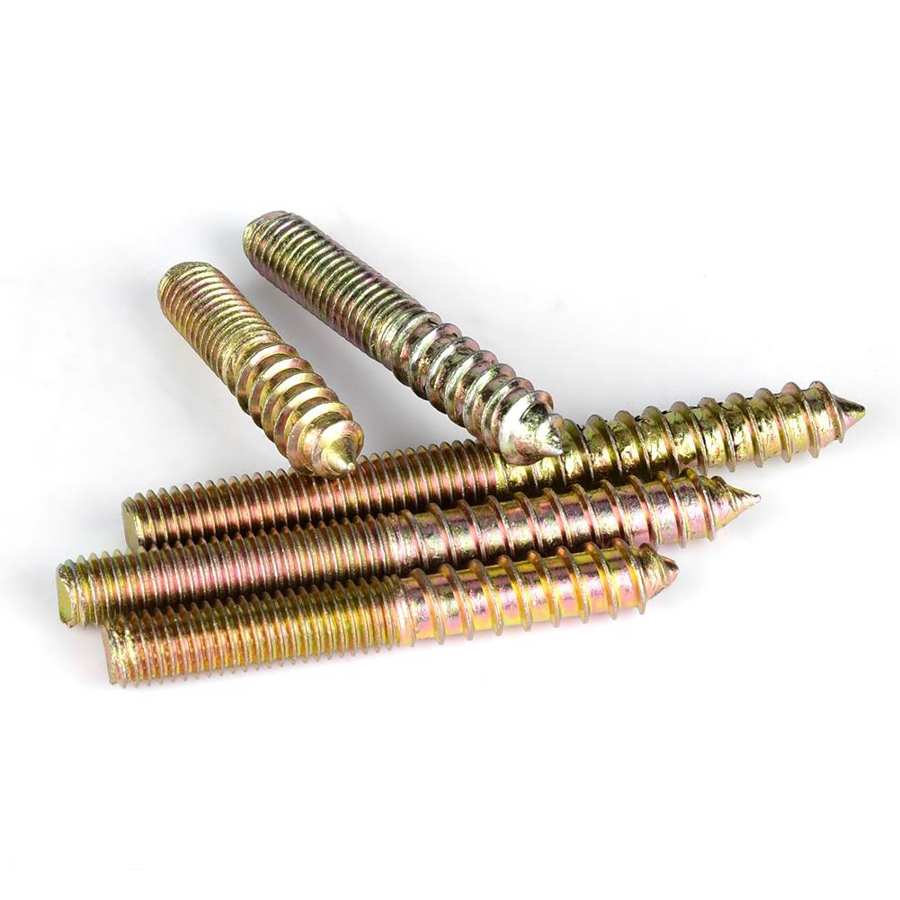 60pcs M8 dowel screw double-headed screw hanger wooden furniture connector fixing dowel screw