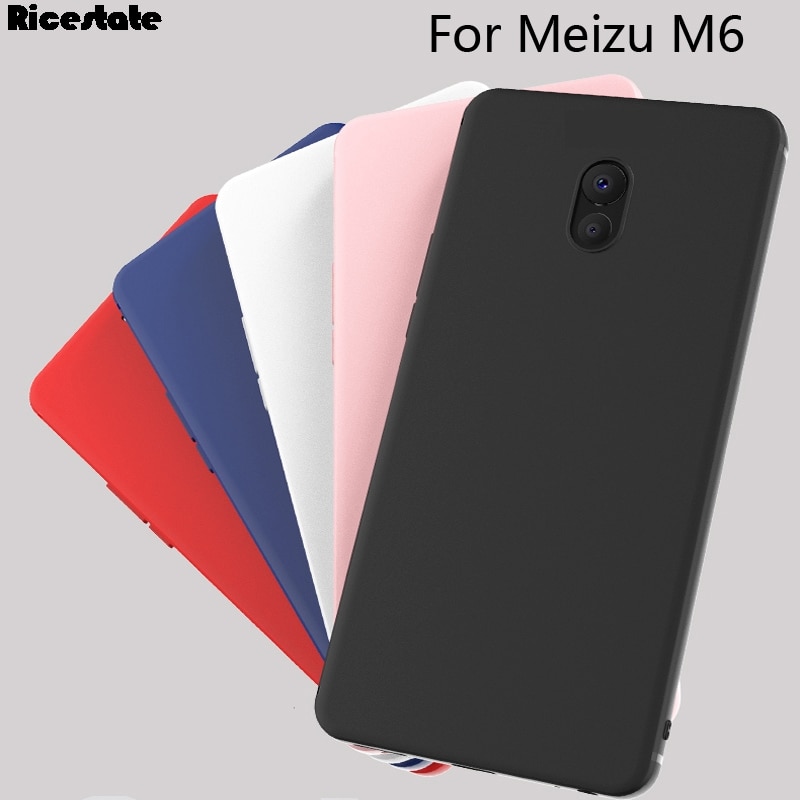 Per Meizu M6 M6T M6S M6 nota copertura della cassa Del Silicone Meizu M6 mini Glassata opaca solido colori Molle della Cassa del silicone